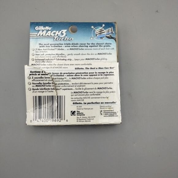 GILLETTE MACH3 Turbo Razor Blades 1 Package 4 Blades - Picture 2 of 4